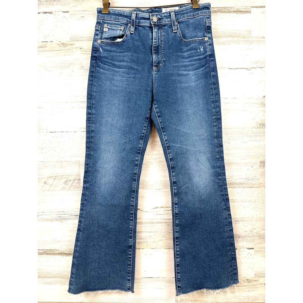 AG Trendy Farrah Boot Crop Jeans Womens 29 Fray Hem Designer Denim